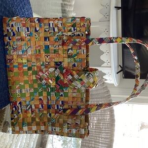 Colorful Woven Tote Bag